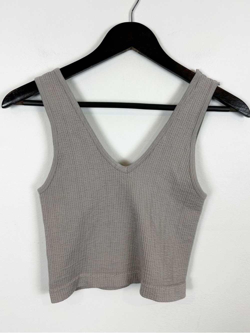 By Together Ribbed Crop Tank Top Size M/L Grey